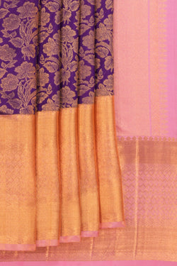 Image of Kanchipattu Brocade Violet Saree