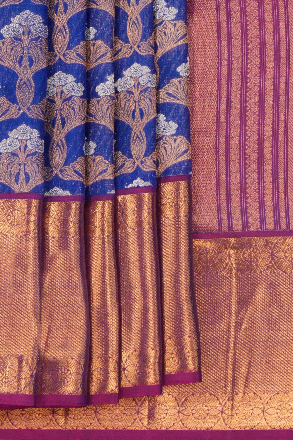 Kanchipattu Brocade Royal Blue Saree