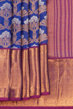 Image of Kanchipattu Brocade Royal Blue Saree