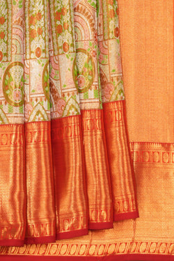 Image of Kanchipattu Tissue Brocade Green Saree