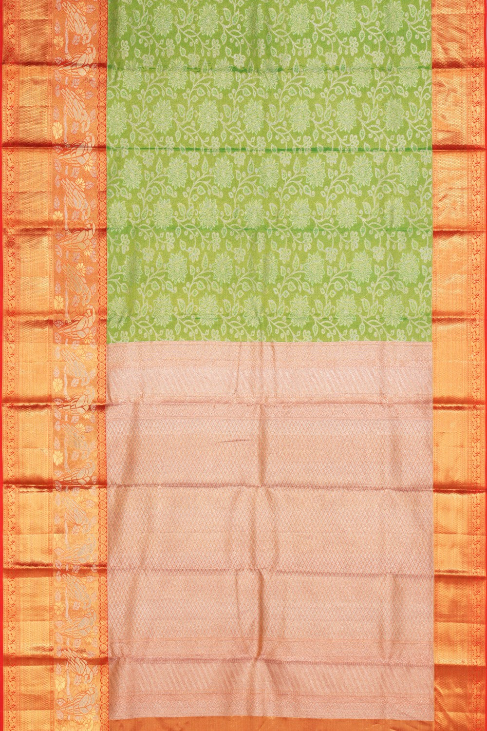 Kanchipattu Tissue Brocade Green Saree