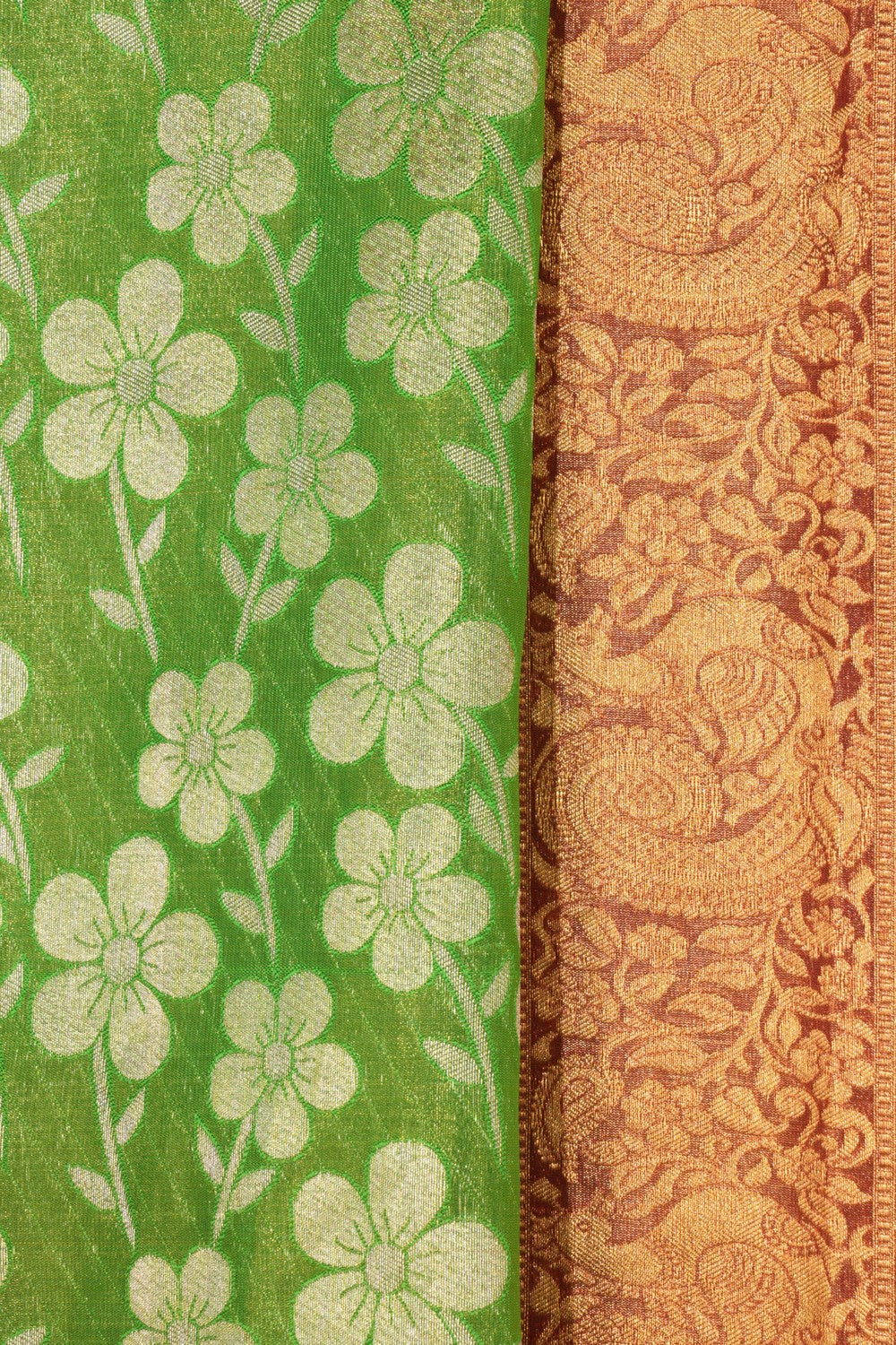 Kanchipattu Tissue Brocade Green Saree