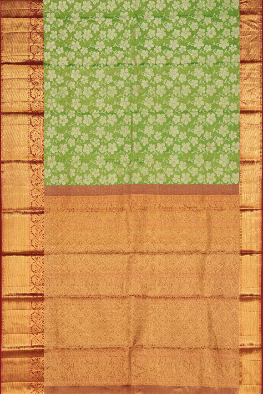 Kanchipattu Tissue Brocade Green Saree