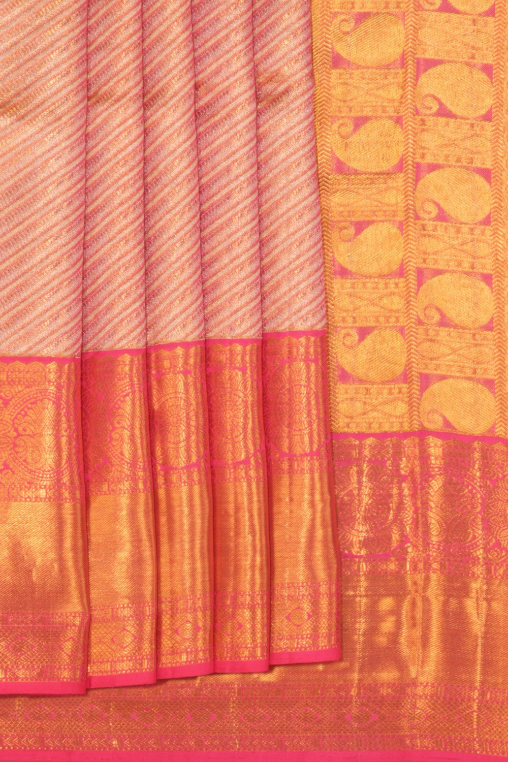 Kanchipattu Tissue Brocade Pink Saree