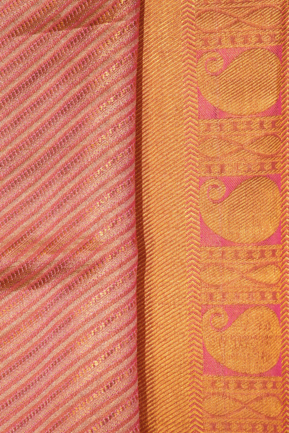 Kanchipattu Tissue Brocade Pink Saree