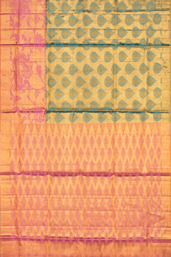 Image of Kanchipattu Tissue Brocade Aqua Blue Saree