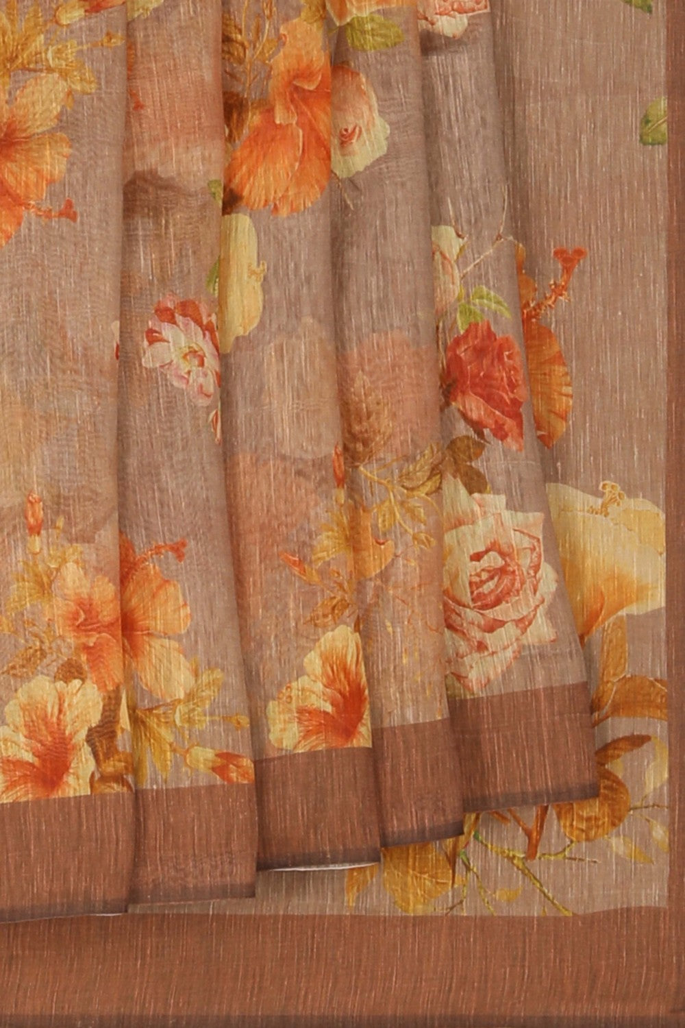 A Floral Print Linen Sare