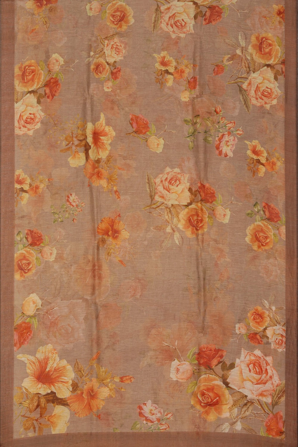 A Floral Print Linen Sare