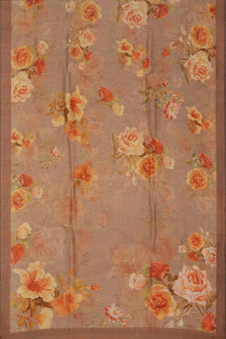Image of A Floral Print Linen Sare