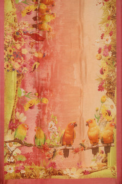 Image of A Floral Print Linen Sare
