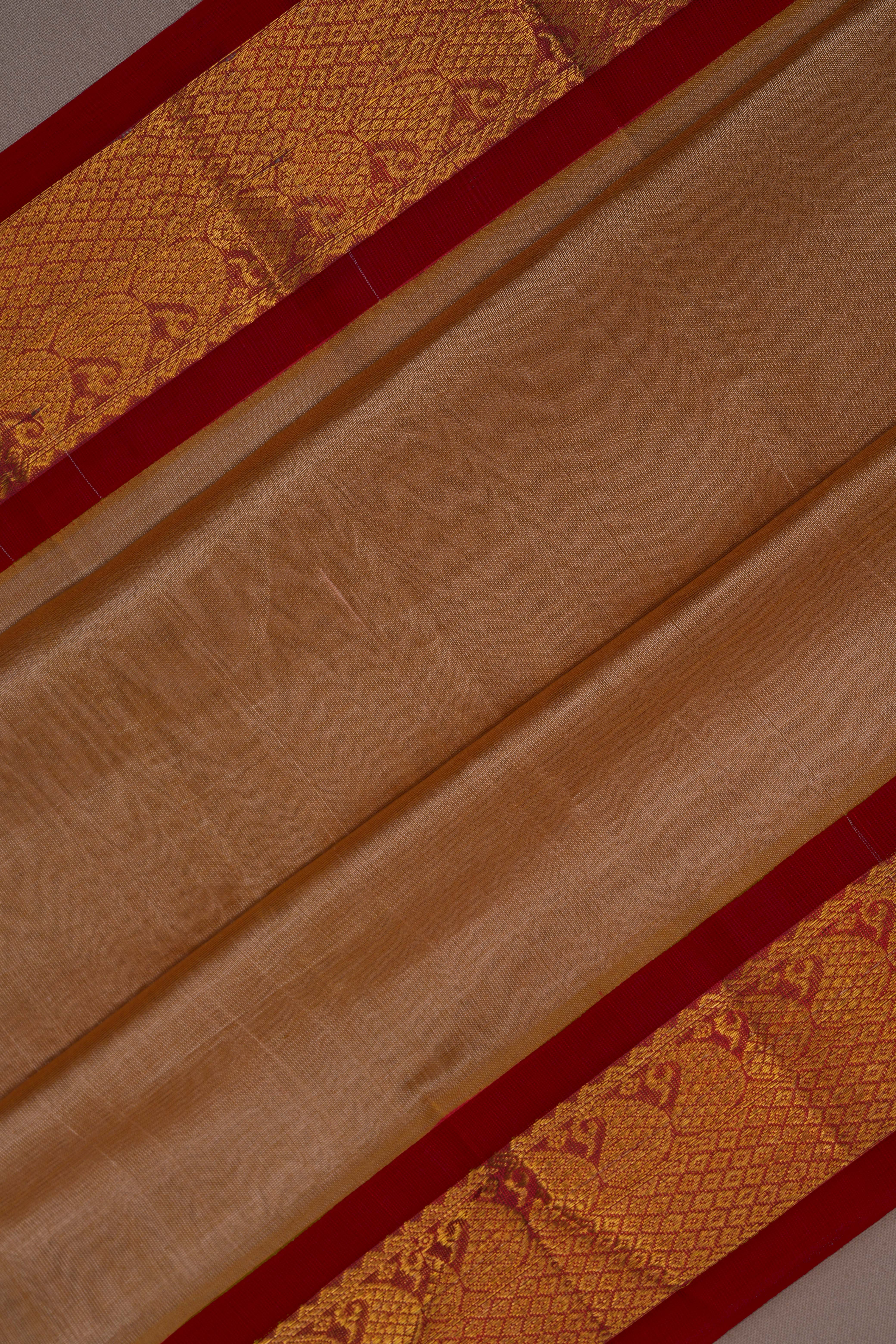 Image of Kuppadam Cotton Silk Beige Saree