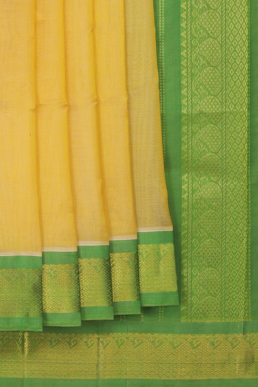 Image of Kuppadam Cotton Silk Cream Saree