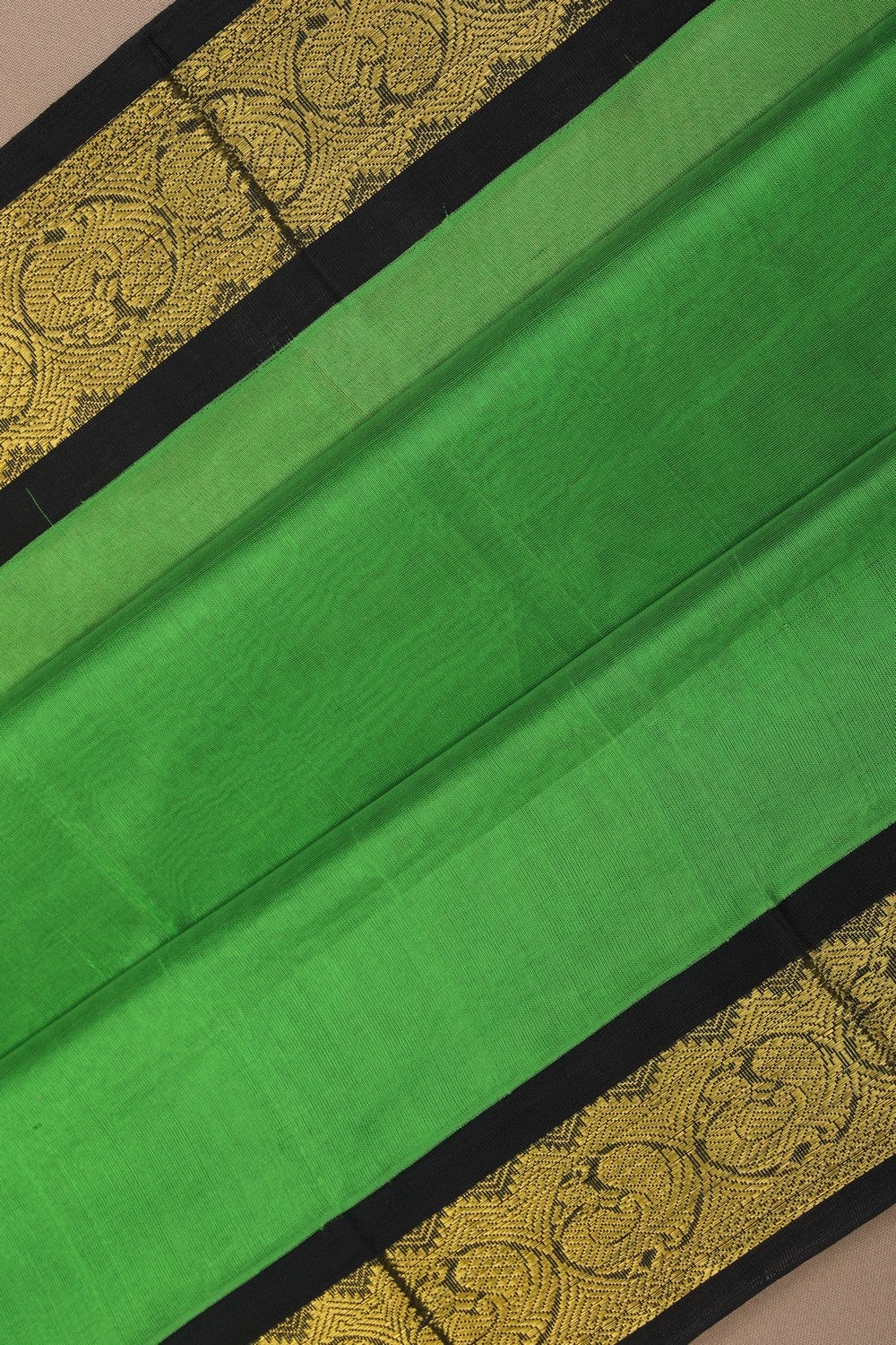 Image of Kuppadam Cotton Silk Green Saree