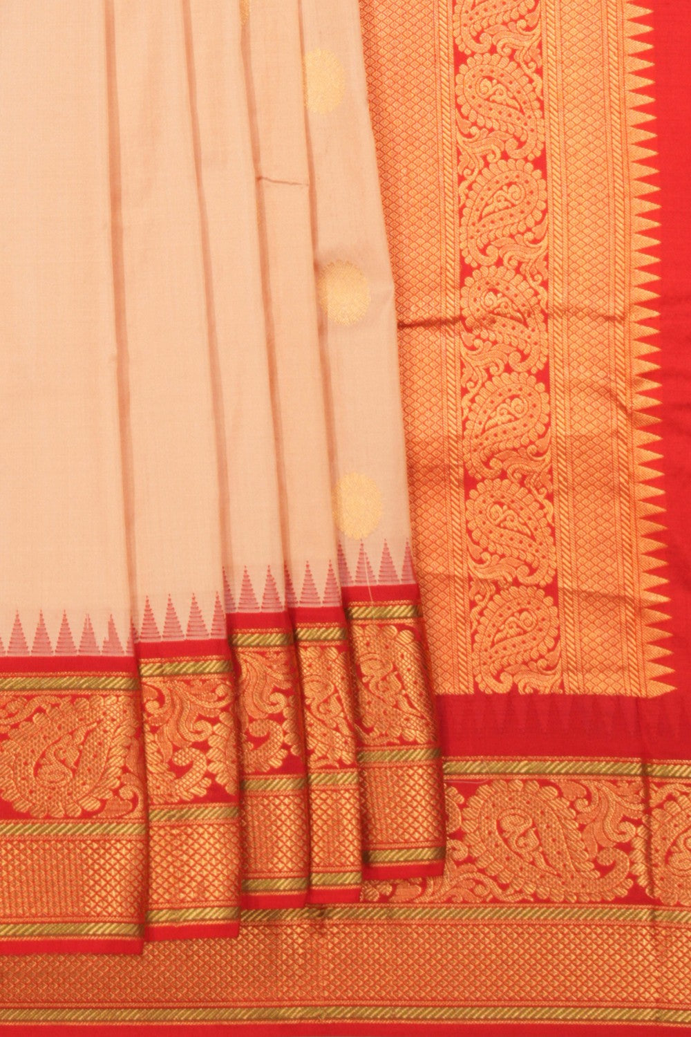 South Silk Beige Saree