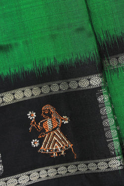 Image of Sambalpuri Silk Green Saree