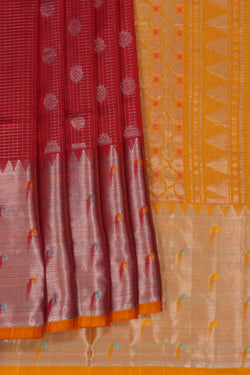 Image of Uppada Silk Red Saree
