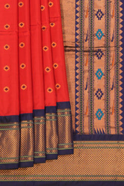 Image of Gadwal Silk Red Saree