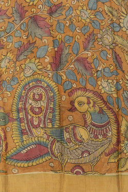 Image of Kalamkari Hand-Painted Saree