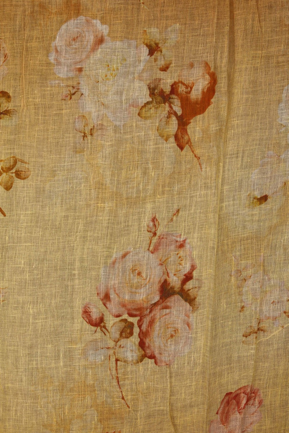 Image of Linen Floral Printed Saree