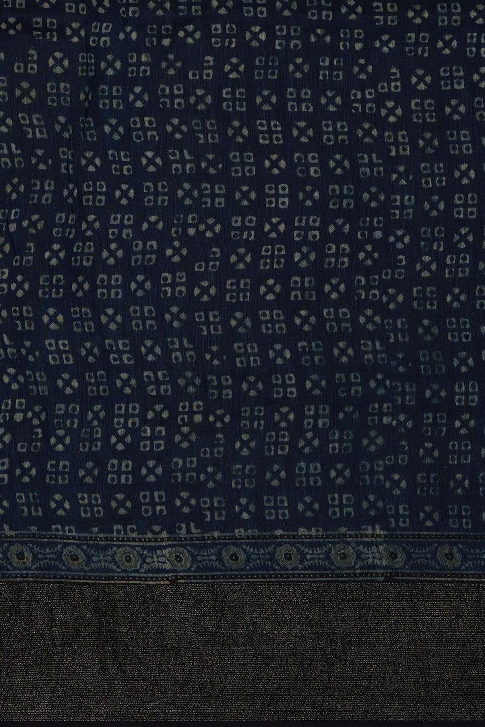 Image of Smoky Blue Ajrakh Printed Saree