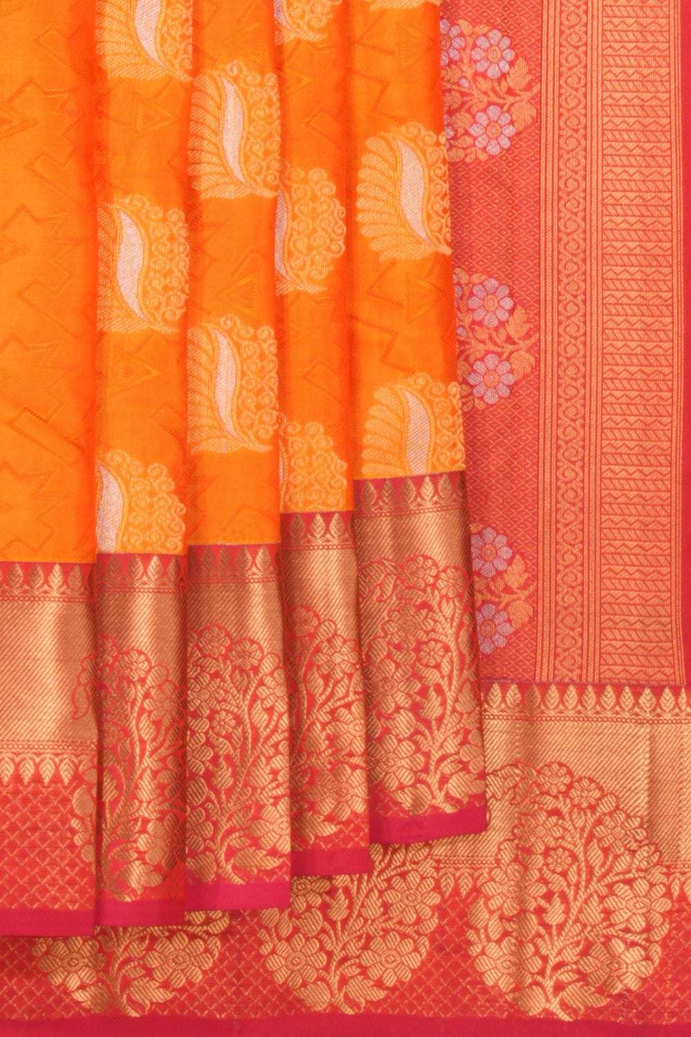 South Silk Orange Saree