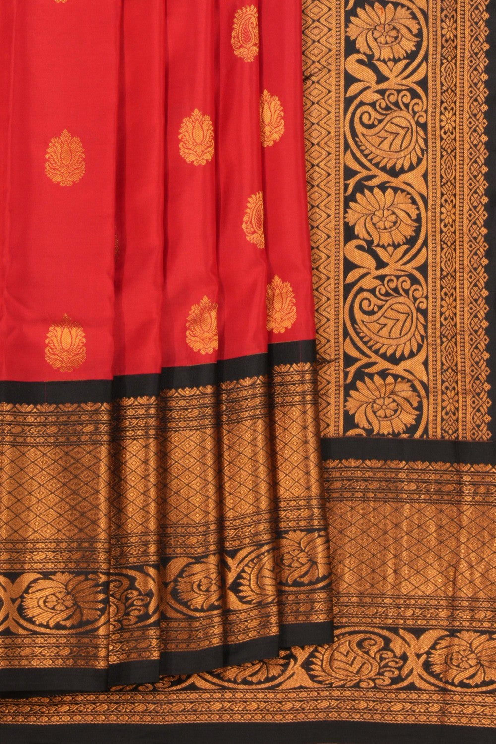 Gadwal Silk Red Saree