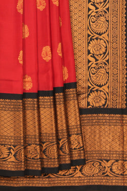 Image of Gadwal Silk Red Saree