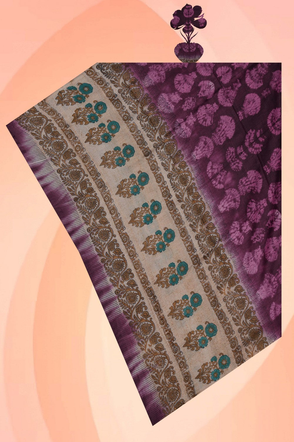 Image of Purple Shibori Printed Dupatta