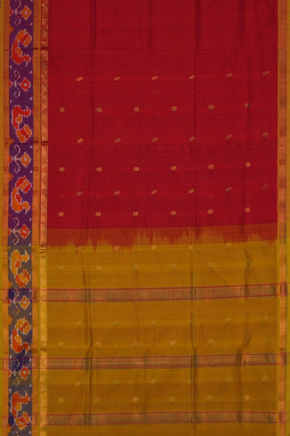 Image of South Cotton Silk Red Saree