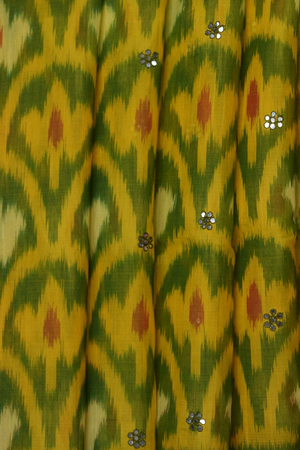 Image of South Silk-Cotton Ikat Fusion Saree