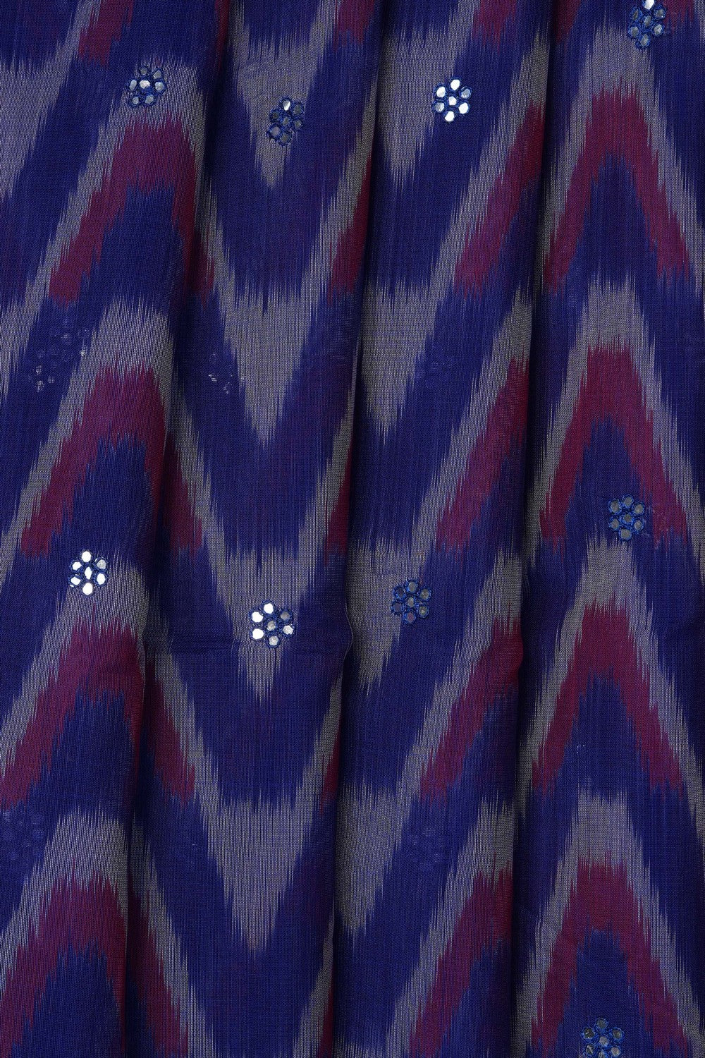 Image of South Silk-Cotton Ikat Fusion Saree