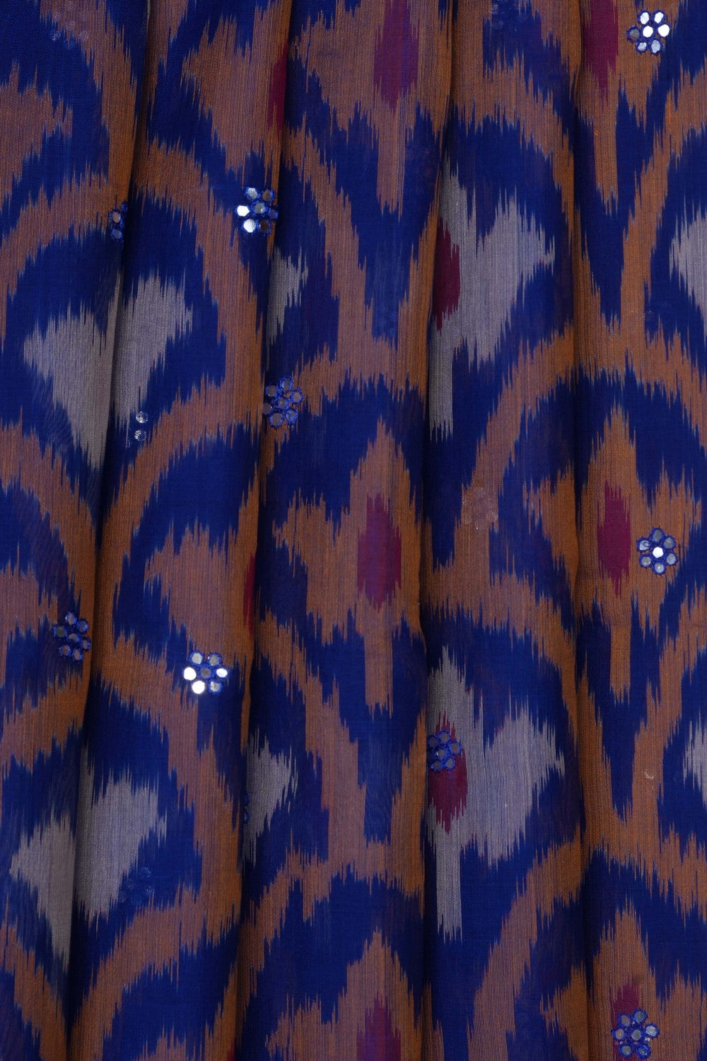 Image of South Silk-Cotton Ikat Fusion Saree