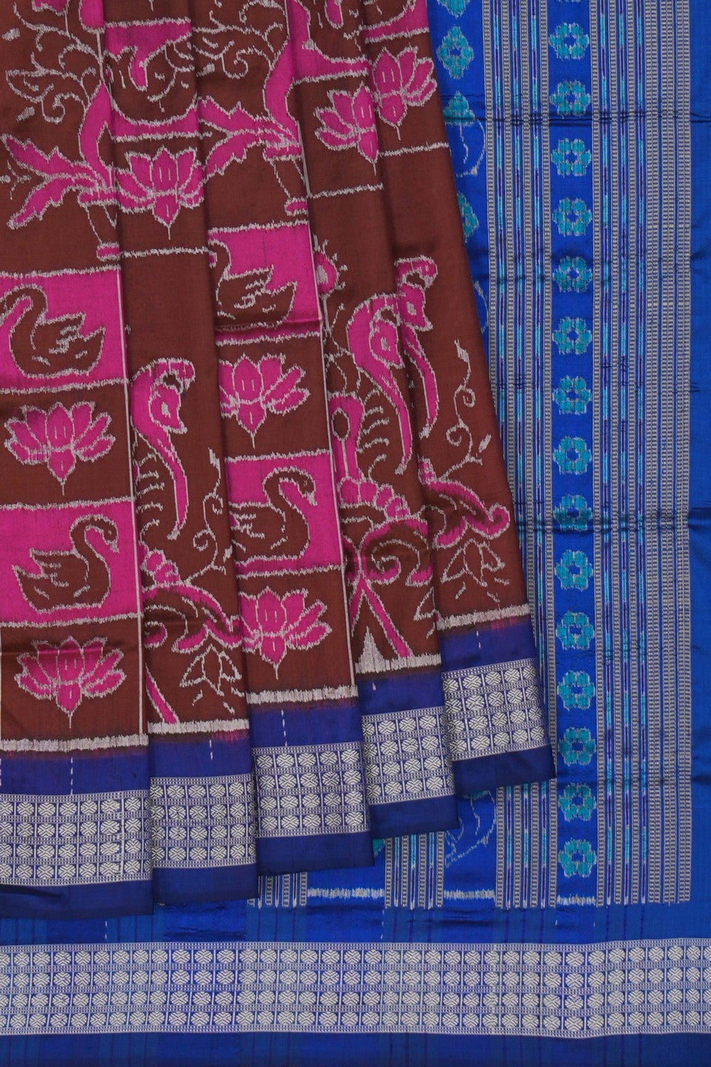Image of Sambalpuri Silk Brown Saree