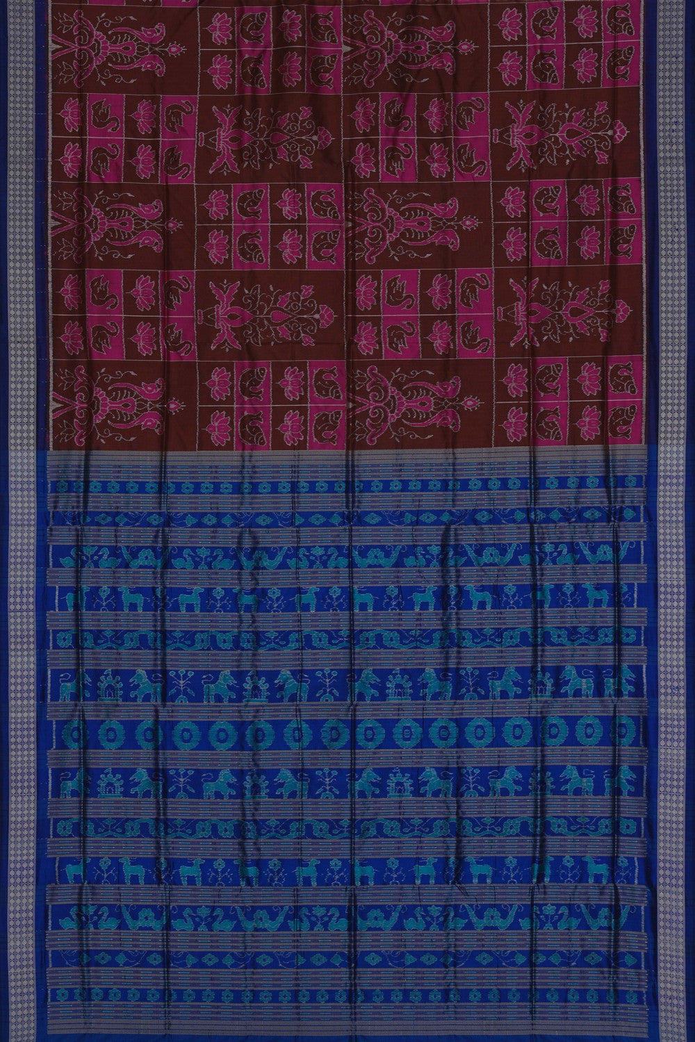 Image of Sambalpuri Silk Brown Saree