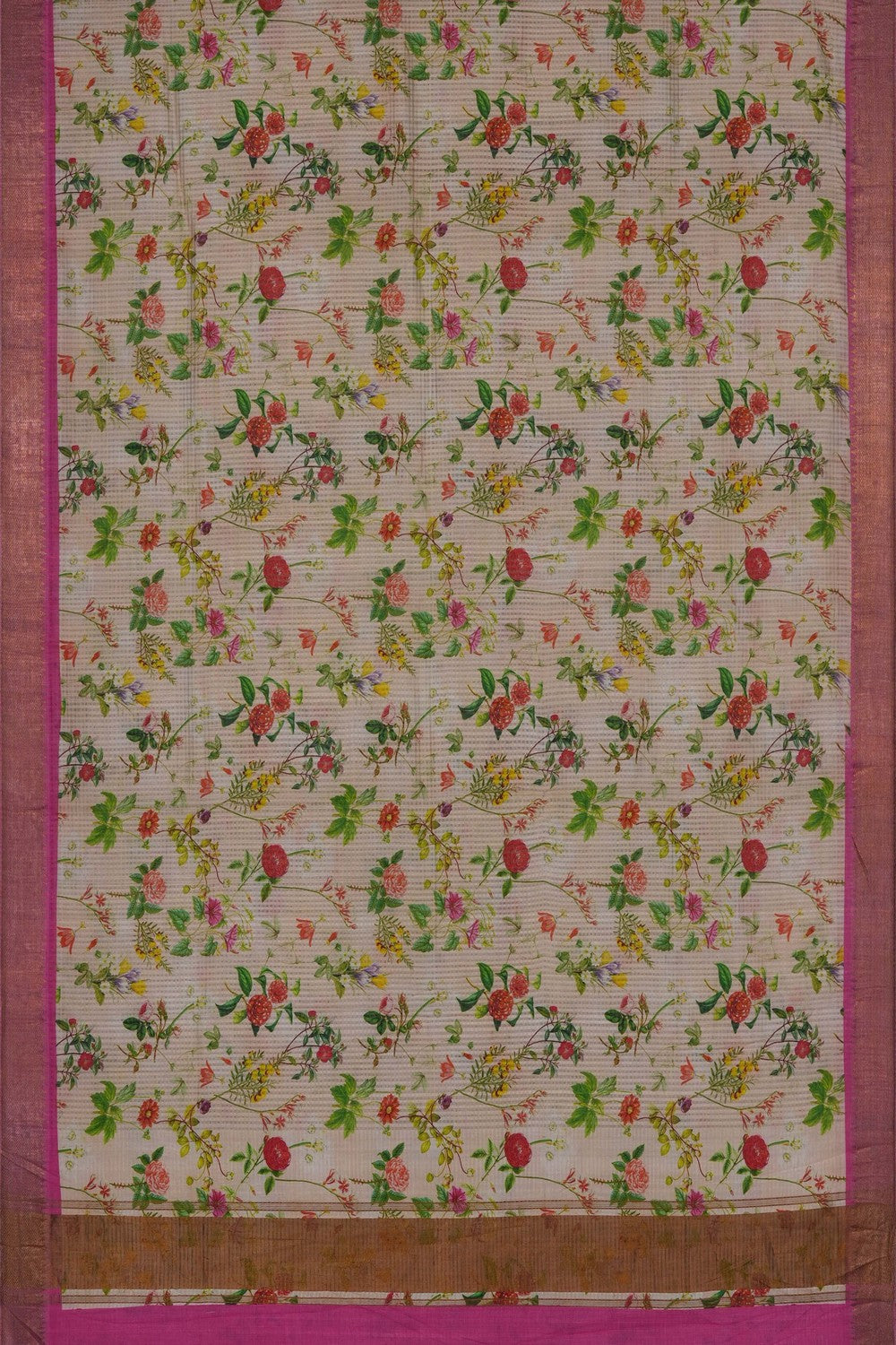 Image of Cream Mangalagiri Silk Saree
