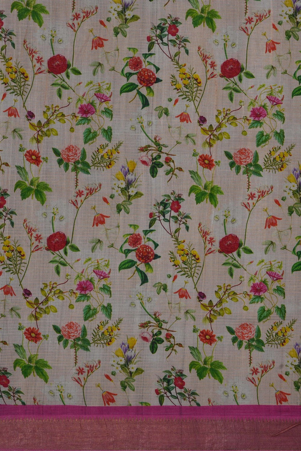 Image of Cream Mangalagiri Silk Saree