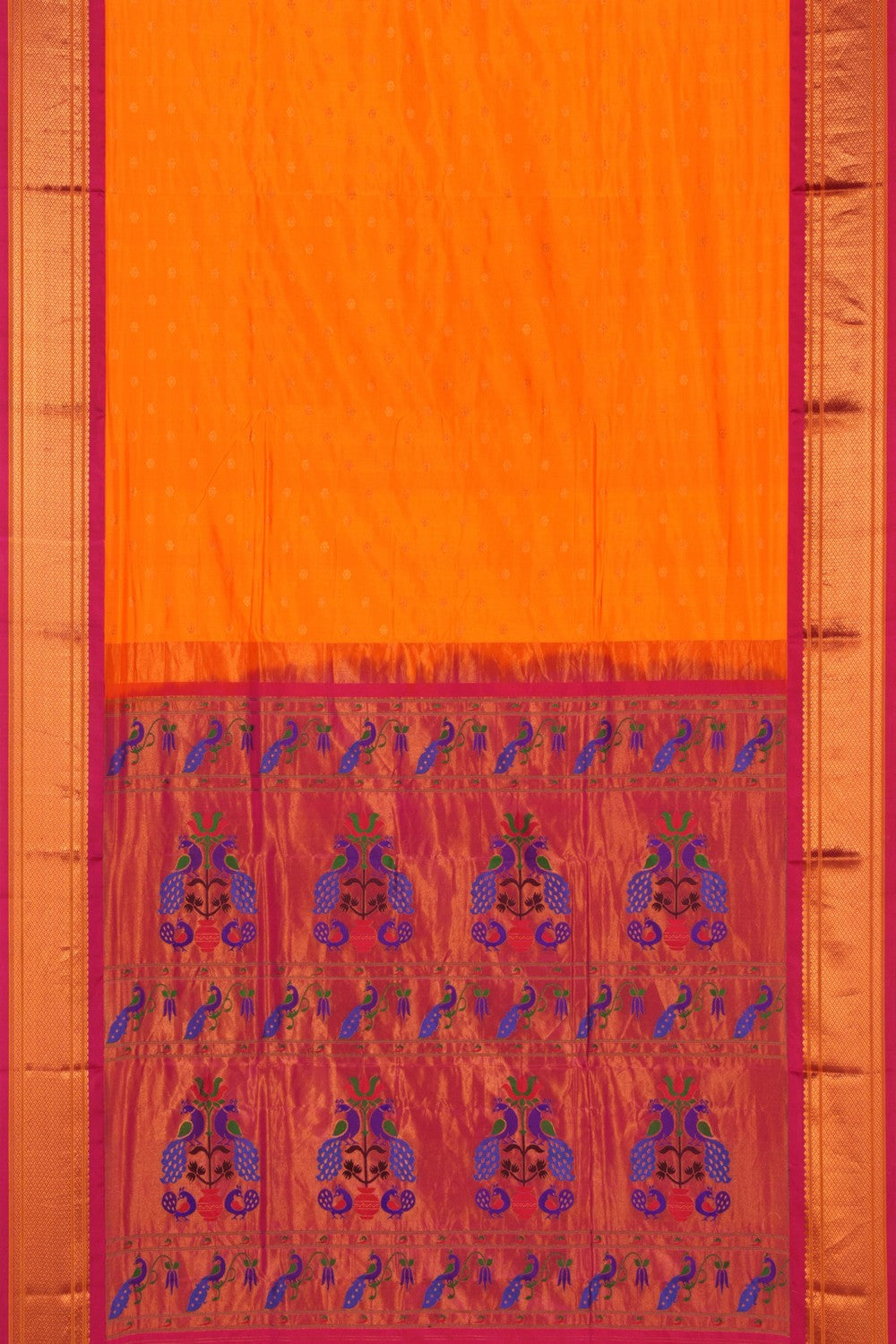 Gadwal Silk Orange Saree