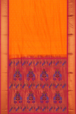 Image of Gadwal Silk Orange Saree