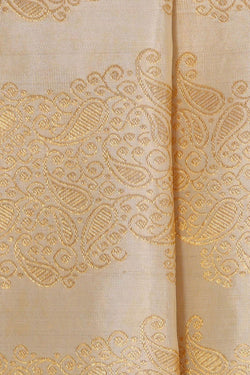 Image of Kanchipattu Cream Brocade Saree