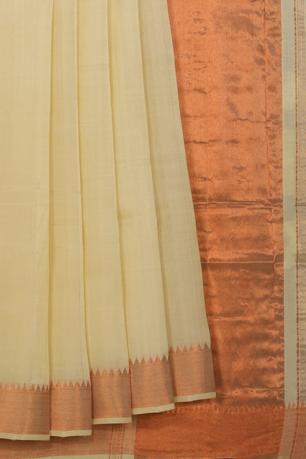 Collection of Mangalgiri-Silk Off White Saree in a gallery layout