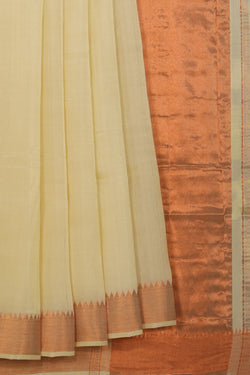 Collection of Mangalgiri-Silk Off White Saree in a gallery layout