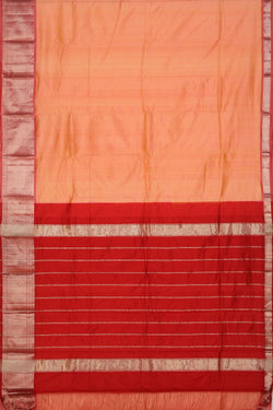 Collection of Mangalgiri-Silk Peach Saree in a gallery layout