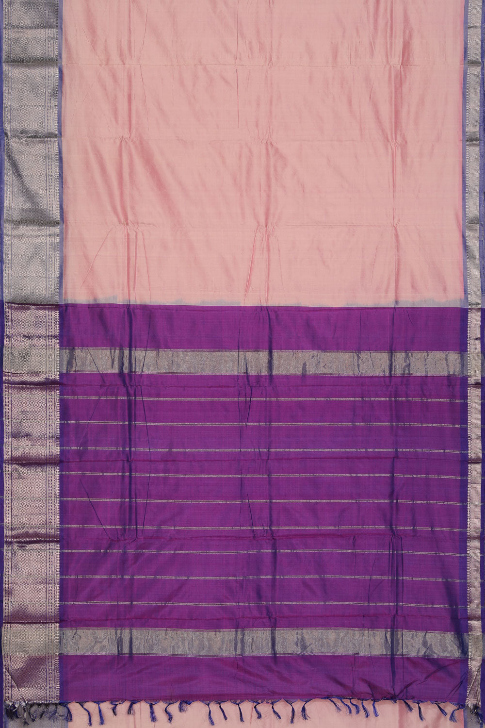 Image of Mangalgiri-Silk Pink Saree
