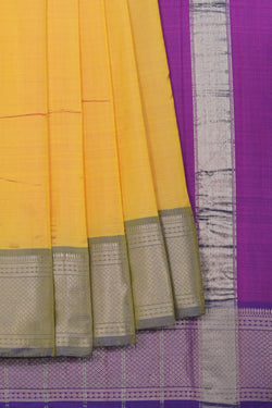 Collection of Mangalgiri-Silk Yellow Saree in a gallery layout