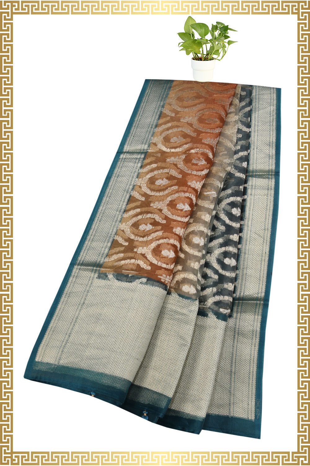 Image of Organza Gold-Paisley Dupatta