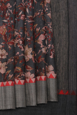 Collection of Simple Yet Elegant Slate-Grey Saree in a gallery layout