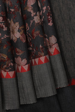 Collection of Simple Yet Elegant Slate-Grey Saree in a gallery layout