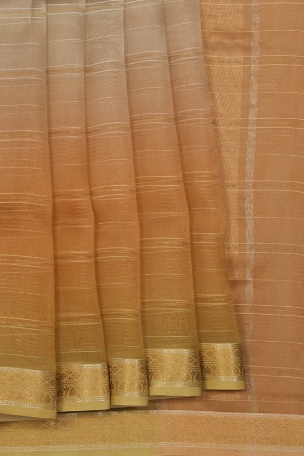 Collection of Very Pretty Organza Beige Saree in a gallery layout