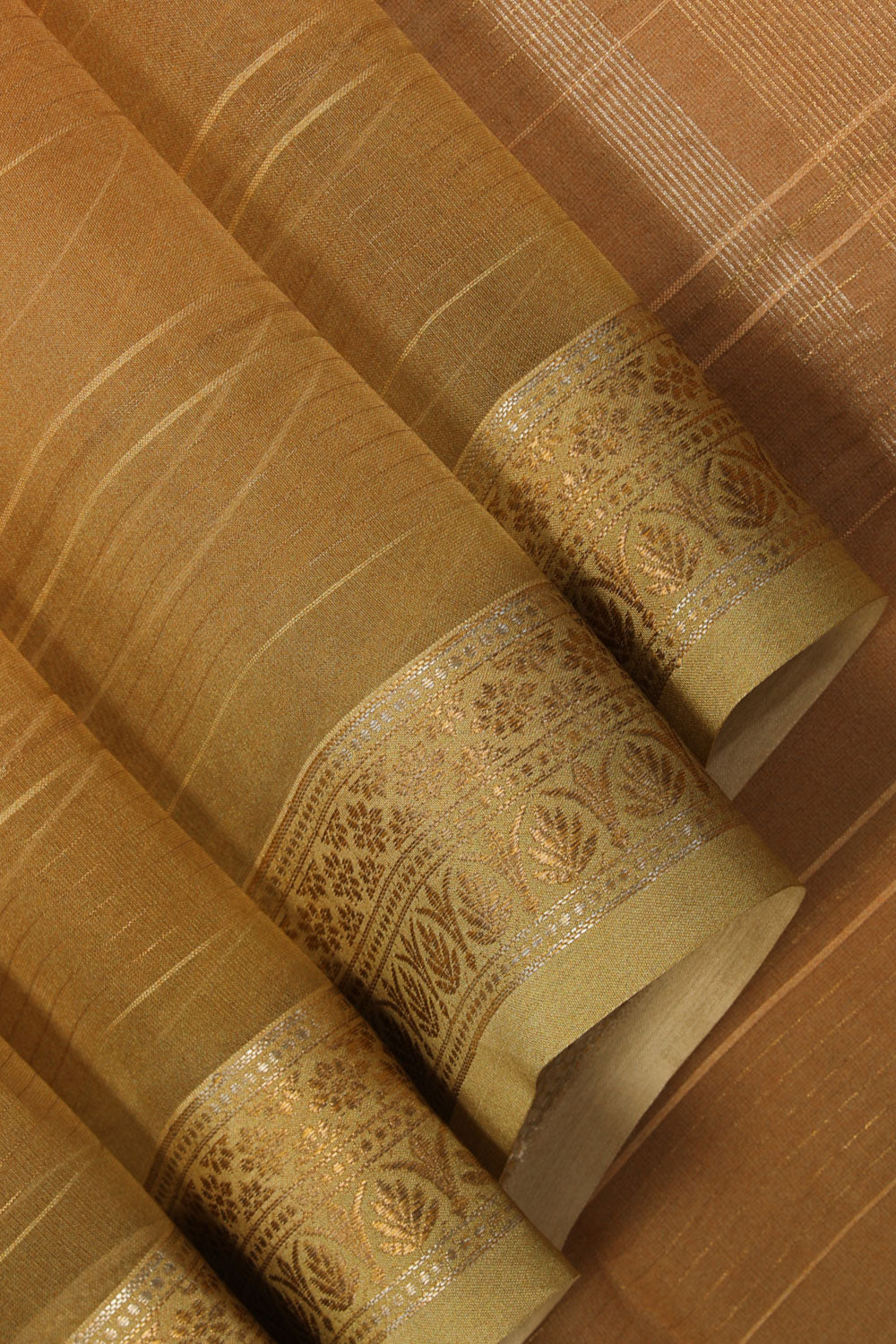 Collection of Very Pretty Organza Beige Saree in a gallery layout