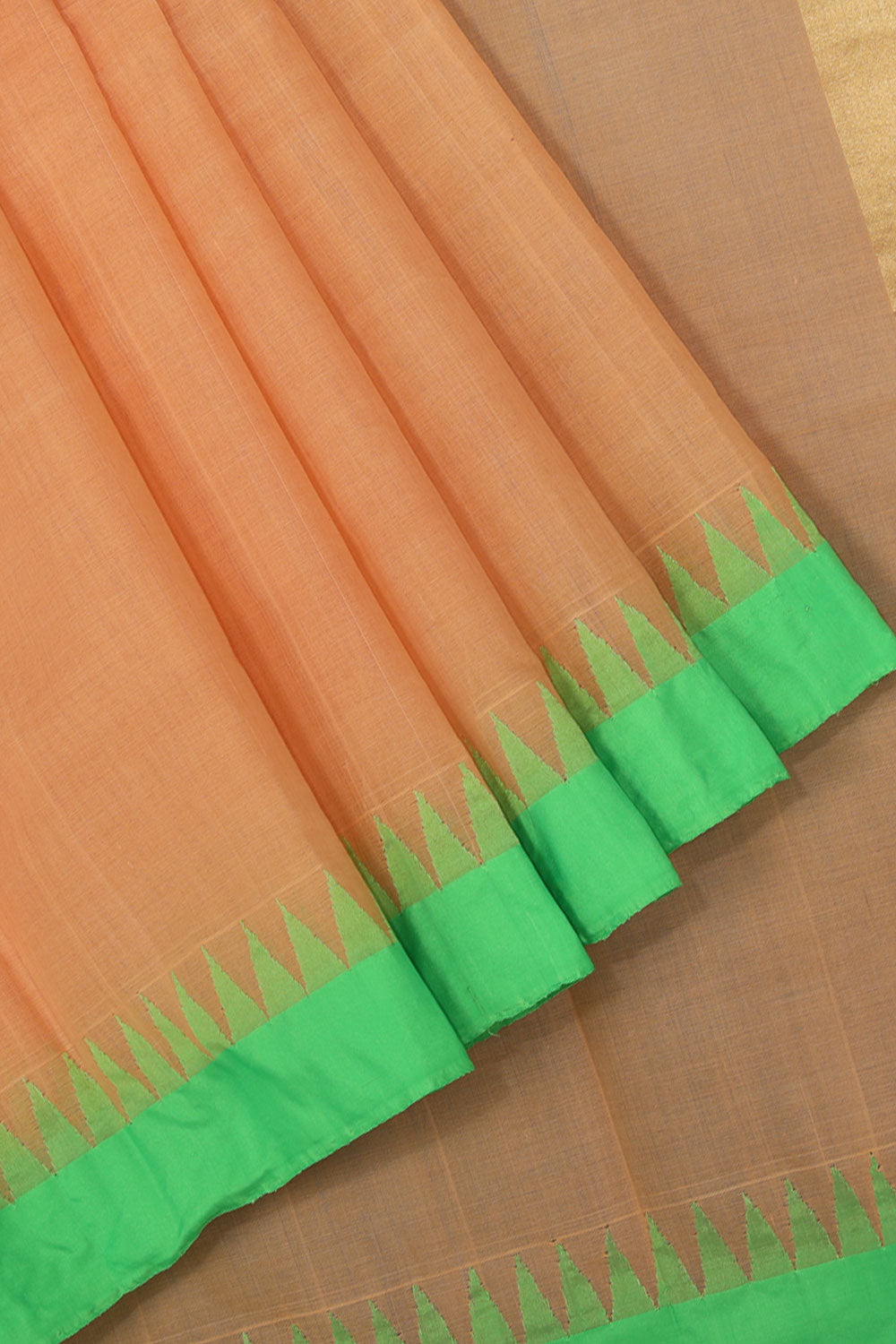 Image of Uppada Cotton Peach Saree